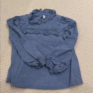 Janie and Jack Blue Ruffled Blouse